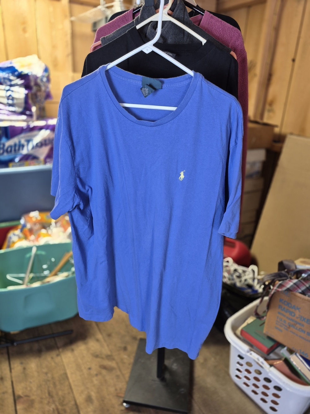 Polo by Ralph Lauren Blue Short Sleeve Crew Neck Tee with Embroidered Bin 73